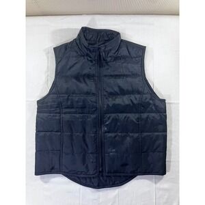 Gap Women Black Puffer Vest Quilted Full Zip Stand Collar‎ Size M
